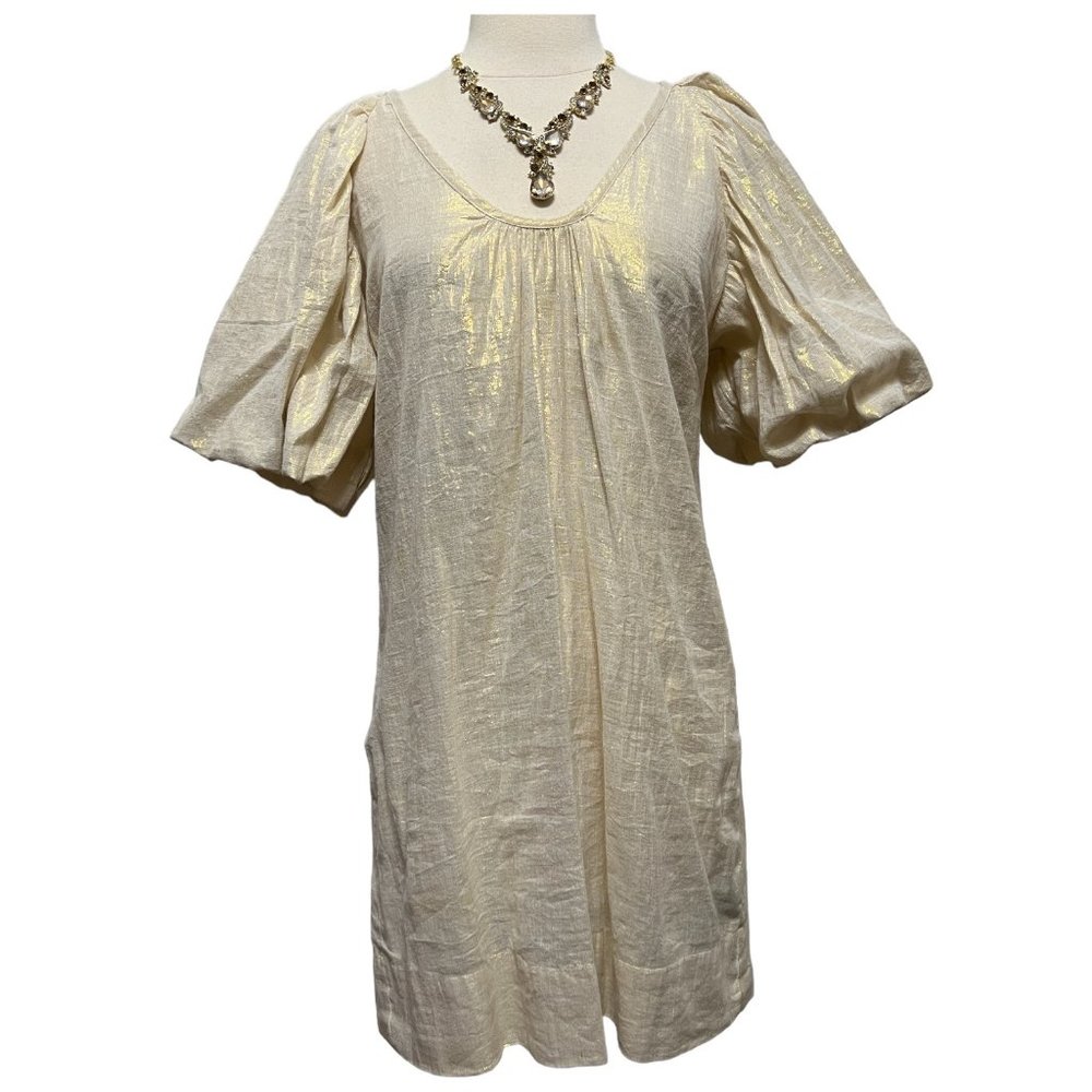 Metallic gold tunic top